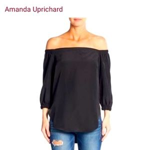 Amanda Uprichard Black Off the Shoulder Blouse SZ XS